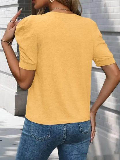 Women's Round Neck Puff Sleeve T-Shirt