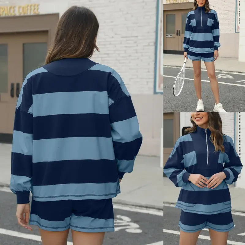 Women's Striped Lounge Set 2 Piece Set