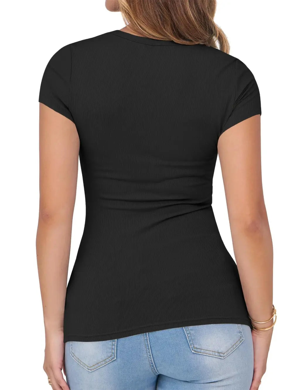 V Neck Tees Tops for Women Basic Fashion