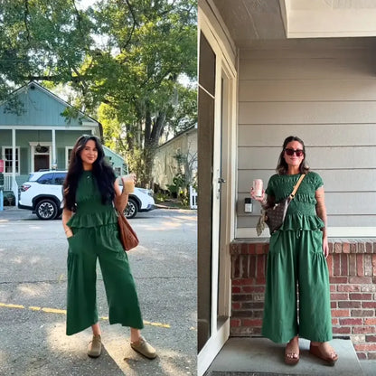 Women’s 2-Piece Smocked Top & Wide