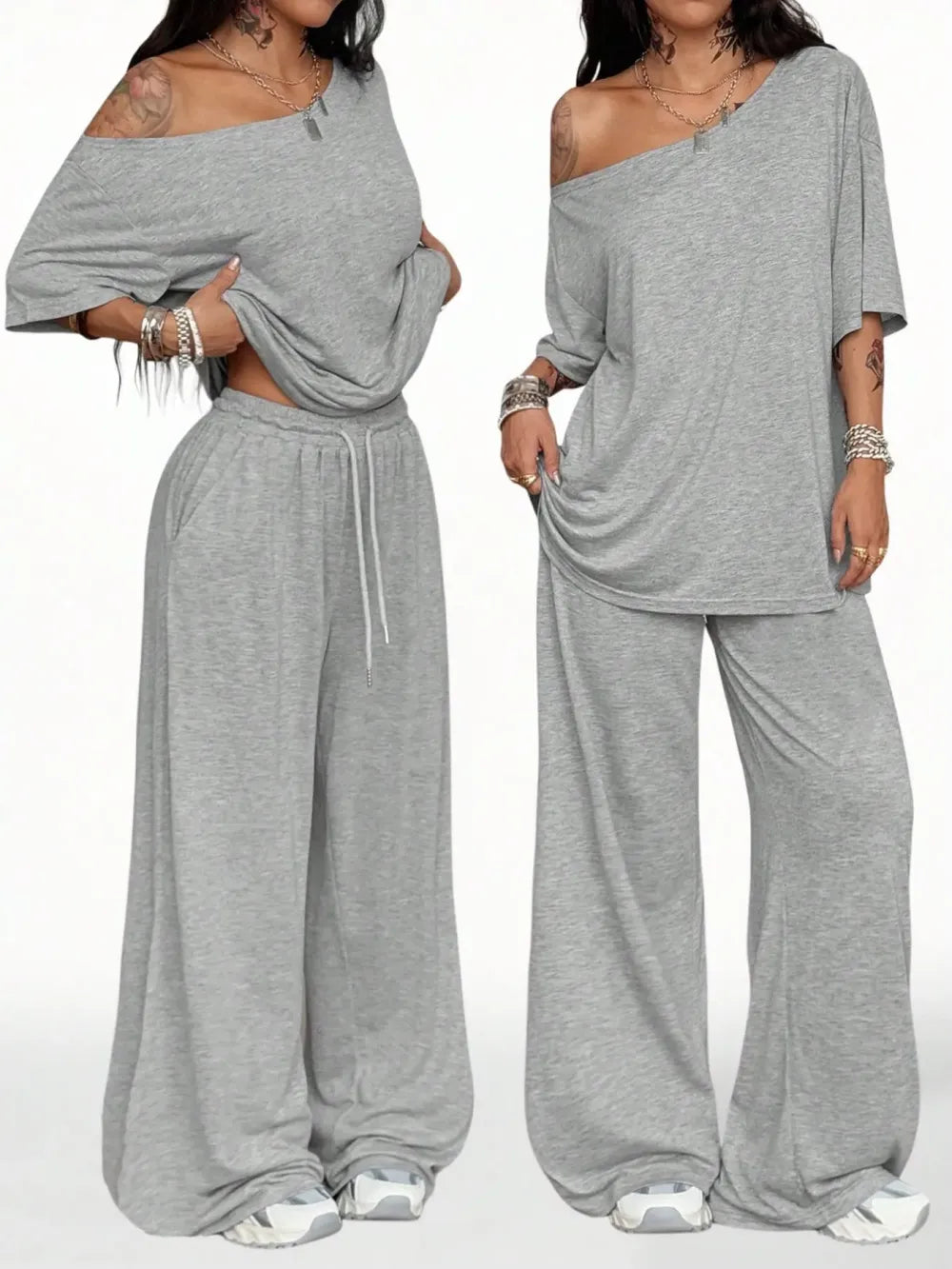 Women's Casual Solid Color Sport Two-Piece Set