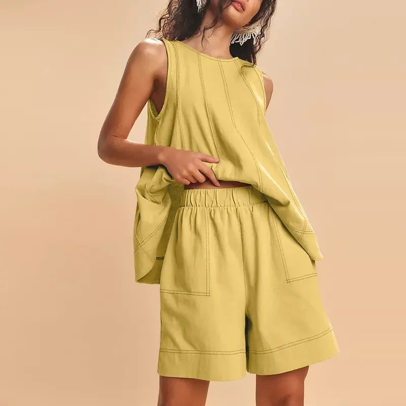 Women's Two Piece Outfit Cotton Matching Set
