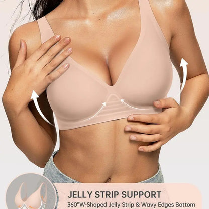 Womens Comfortable Wireless Bras Push Up Bralettes Seamless Tshirts Bras Deep V