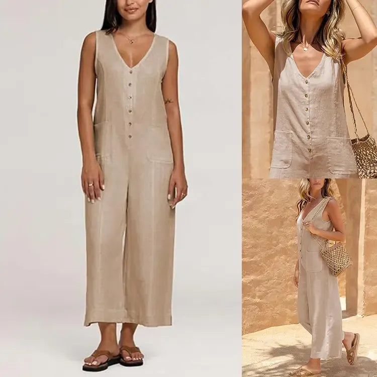 Women Button Down Jumpsuits