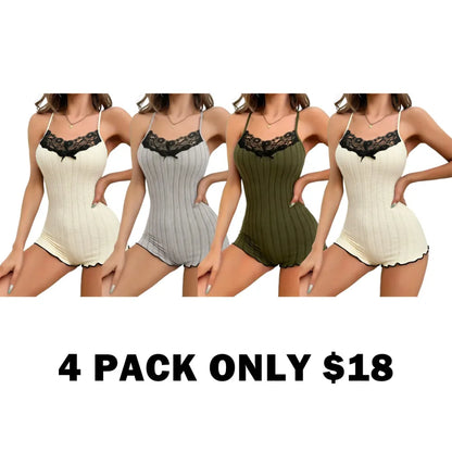 Women's Butterfly Lace Cami Romper