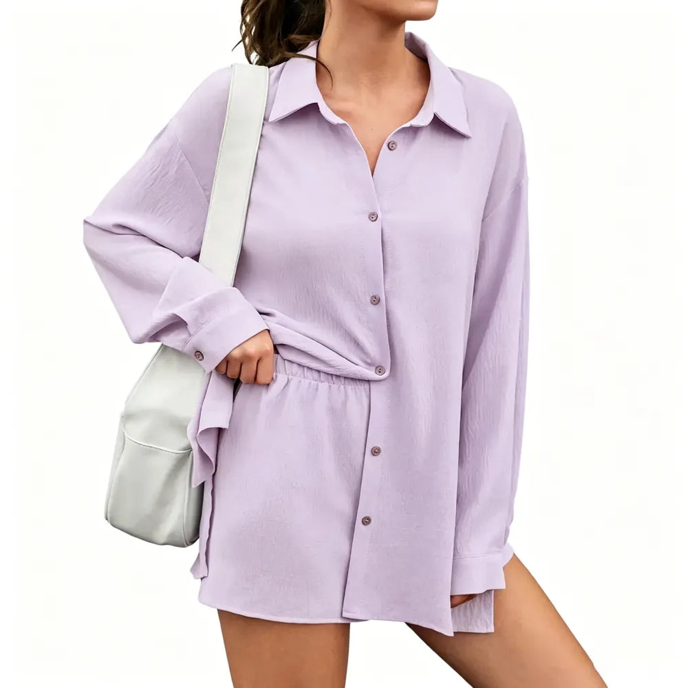 Women’s Gauze Shirt & Shorts Set