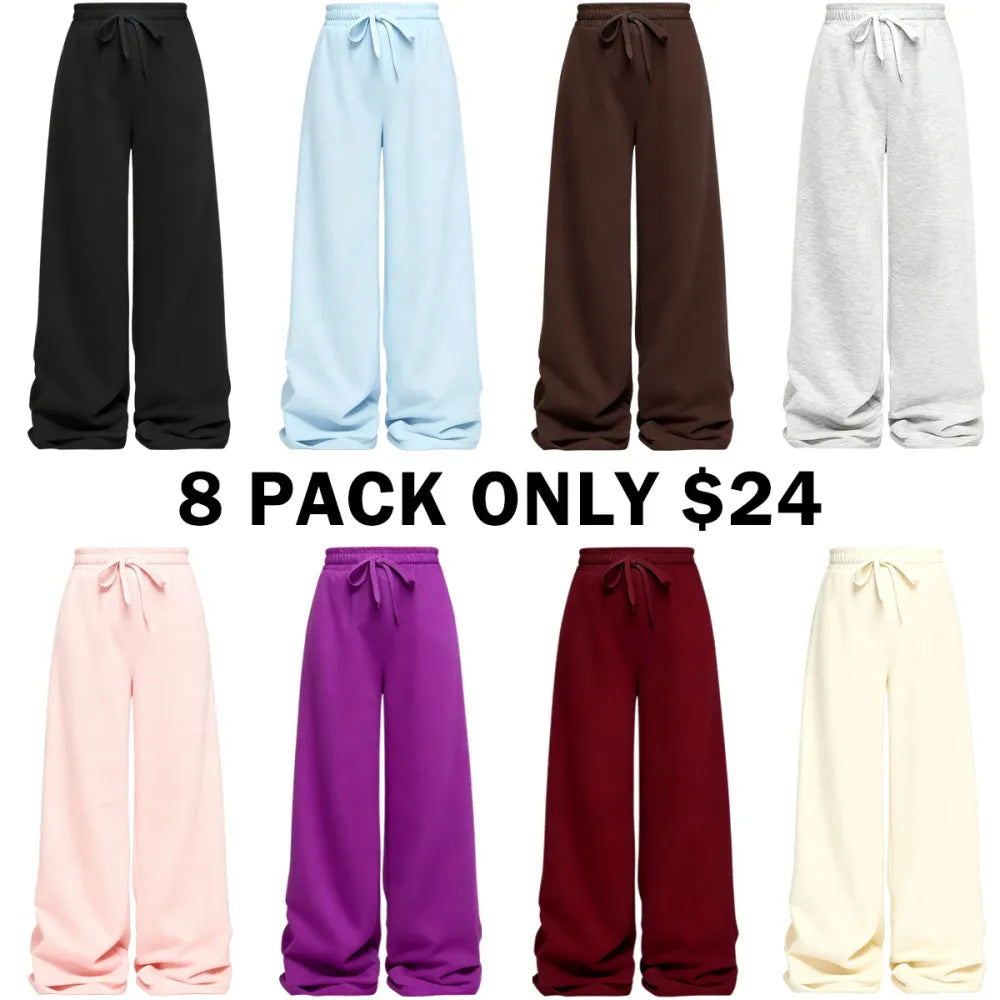 Solid Color Drawstring Pants