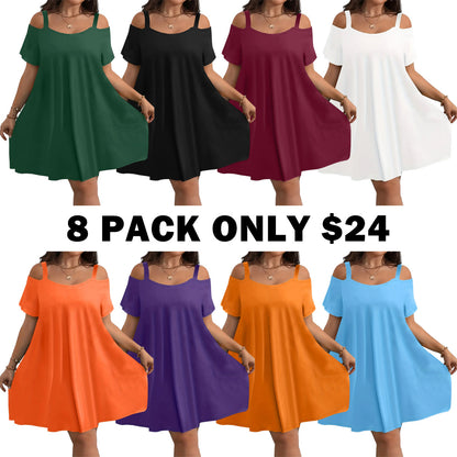 Plus Size Women's Casual Midi Dress