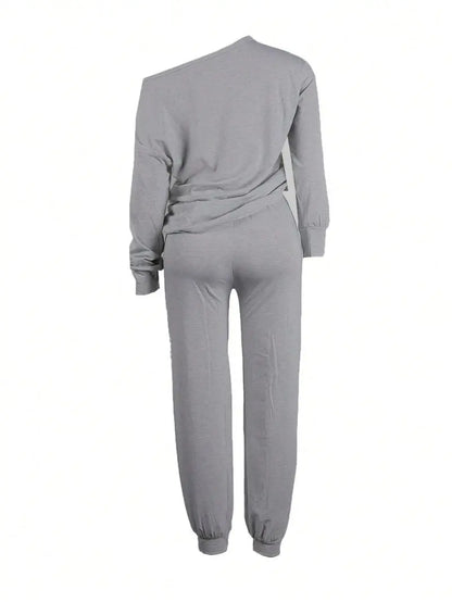 One Shoulder Two-Piece Set