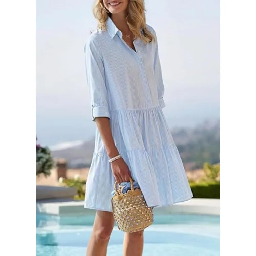 Summer V Neck Matching Set Oversized Shirt & Biker Shorts