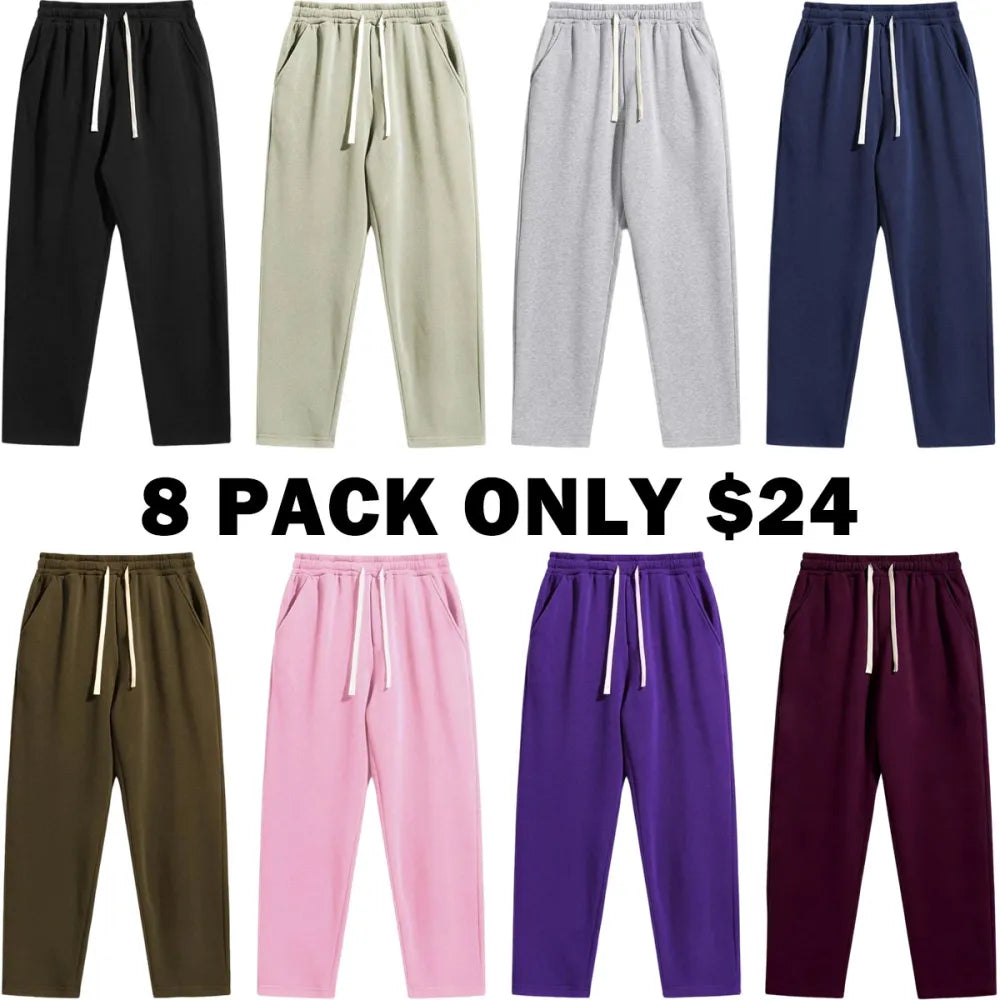 Men's Regular Fit Solid Drawstring Waist Sweatpants
