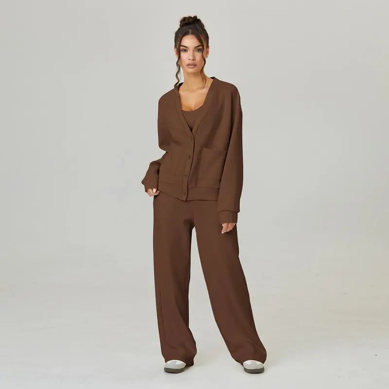 Women's Slouchy Solid Color Soft Two Piece Set