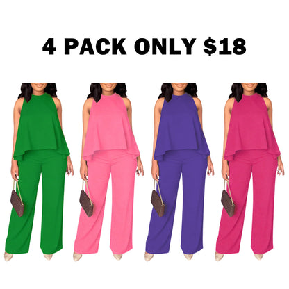 Lightweight Flowy Halter Two-Piece Set