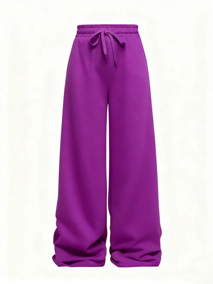 Solid Color Drawstring Pants