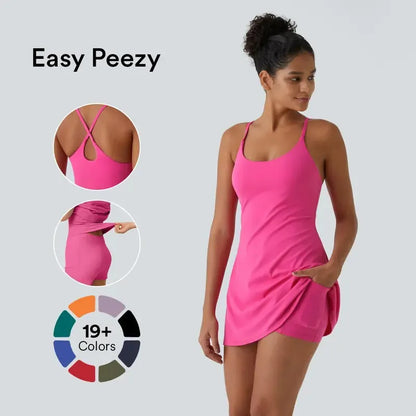 Softlyzero Plush Backless Active Dress-Easy Peezy