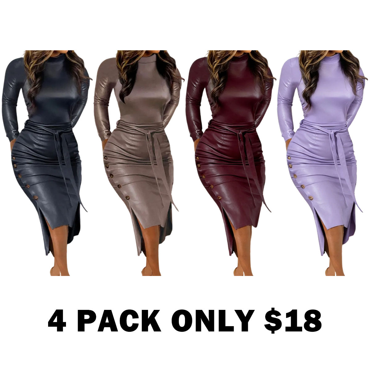 Women's Leather Split Dress