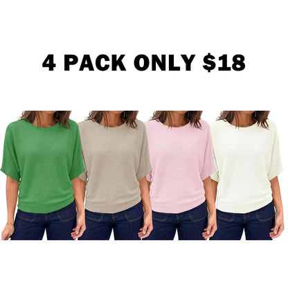 Boat Neck Lightweight Loose Fitting Knit Tops