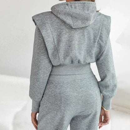 Long Sleeve Sweatshirt and Casual Wide Leg Sweatpants Set
