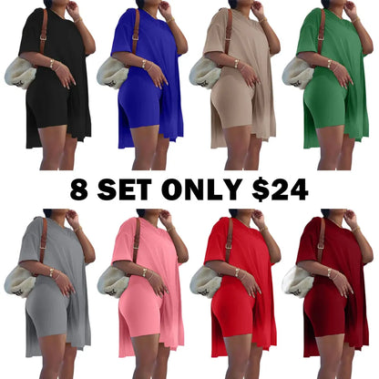 Plus Size 2 Piece Outfits Short