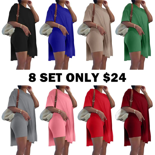 Plus Size 2 Piece Outfits Short