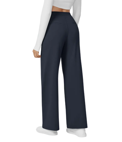 High Waisted Pocket Straight Leg Work Pants