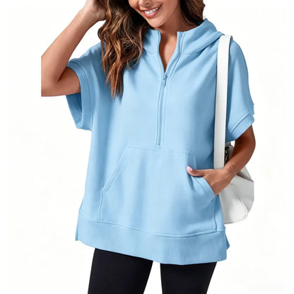 Women's Oversized Half Short Sleeve Casual Sweatshirts