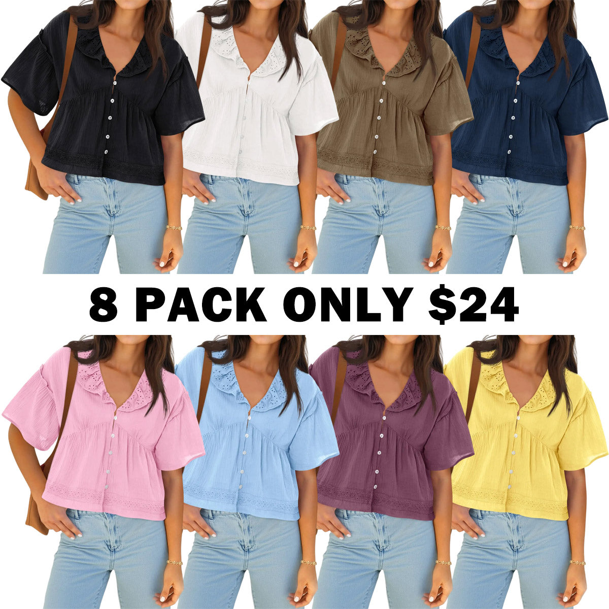 Women's Cropped Babydoll Tops