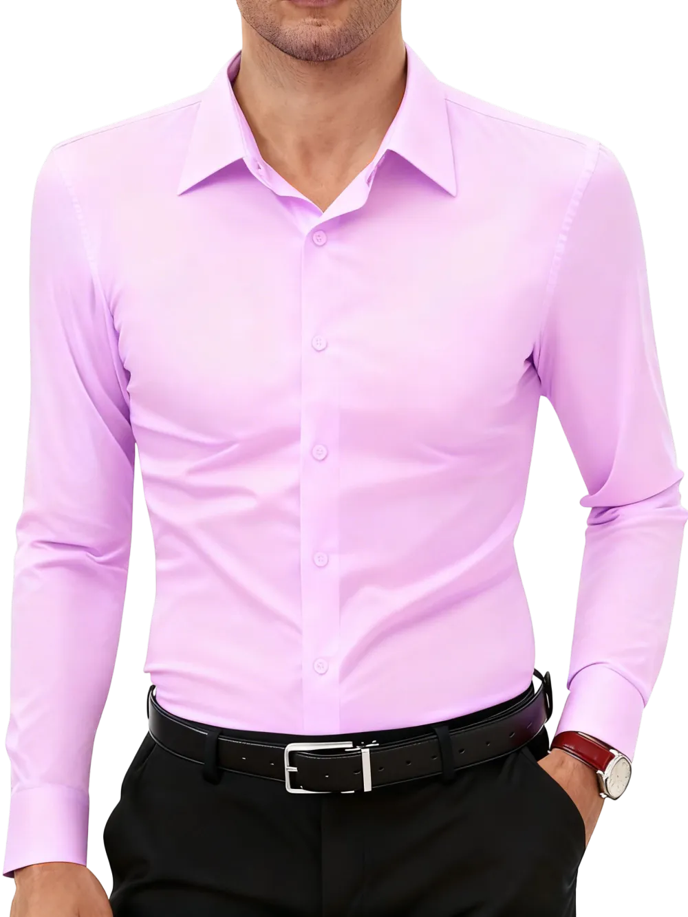 Men's 16-Way Stretch Slim Fit Long Sleeve Button Down Shirts