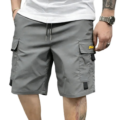 Street Style Three-Piece Set Men's Multi-Pocket Cargo Shorts