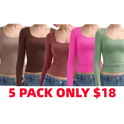 Womens Scoop Neck Long Sleeve Top - Smoke Cloud Collection