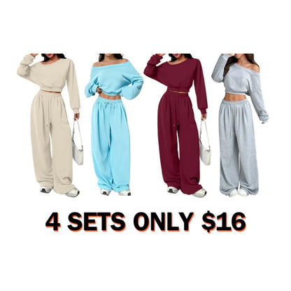 Women's Casual Solid Color Hoodie Set