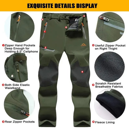 Men's Winter Fleece Lined Ski Snow Pants