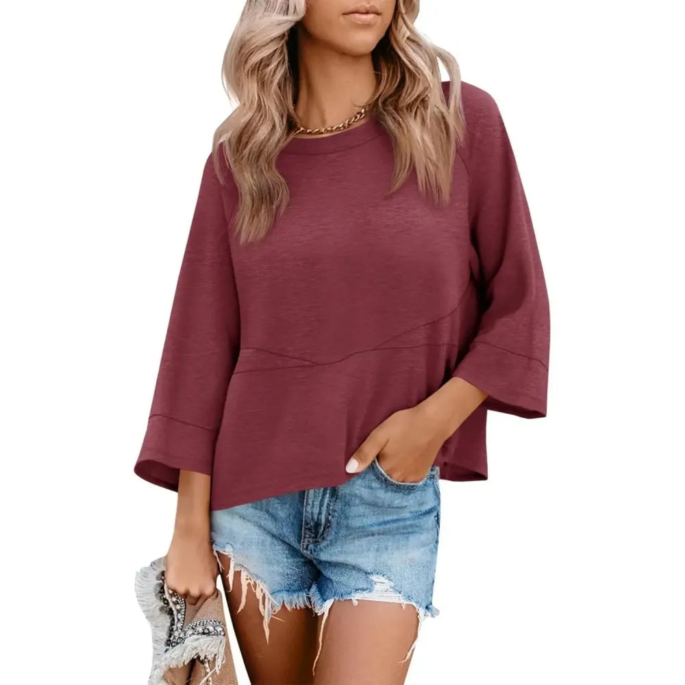 3/4 Batwing Sleeve Tops