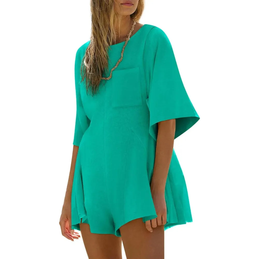 Summer Casual Loose Jumpsuits with Pocket