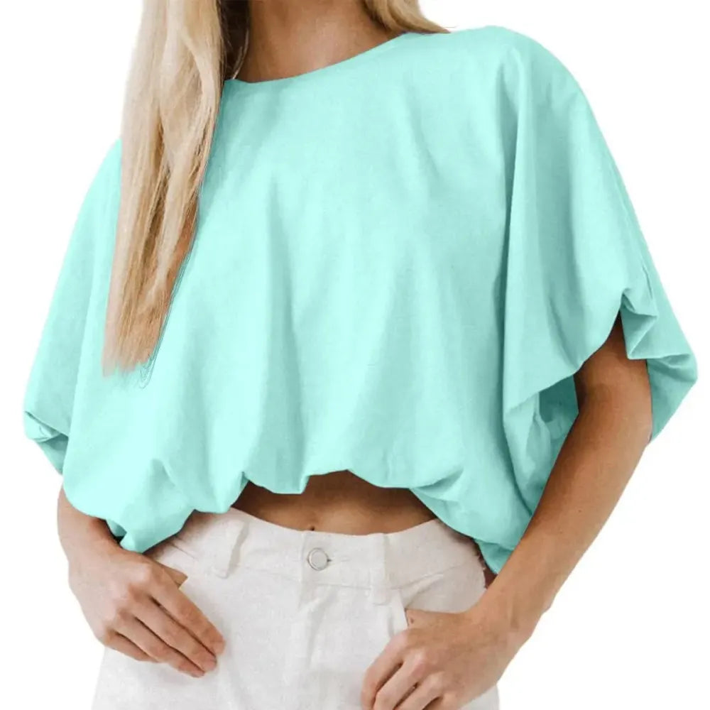 Women's Summer Crewneck Crop Tops