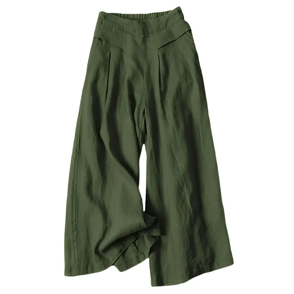 Women's Cotton Linen Culottes Pants