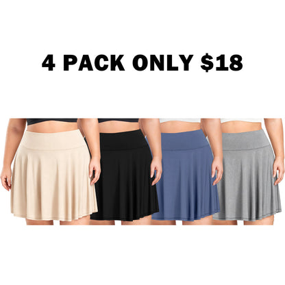 【Plus Size】 Pleated Tennis Skirt with Shorts