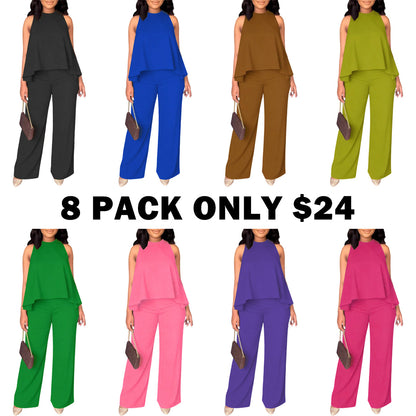 Lightweight Flowy Halter Two-Piece Set