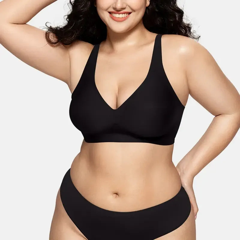Women Wireless Seamless Bras Deep V No Underwire Push Up Bras