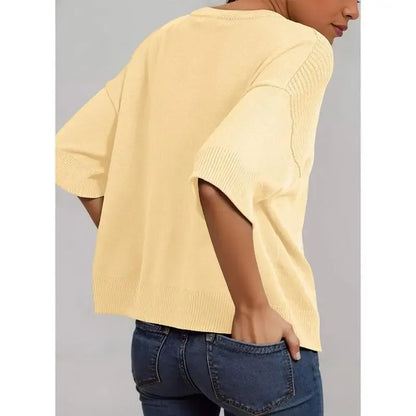 Women‘s Half Sleeve Casual Oversized Trendy Sweaters