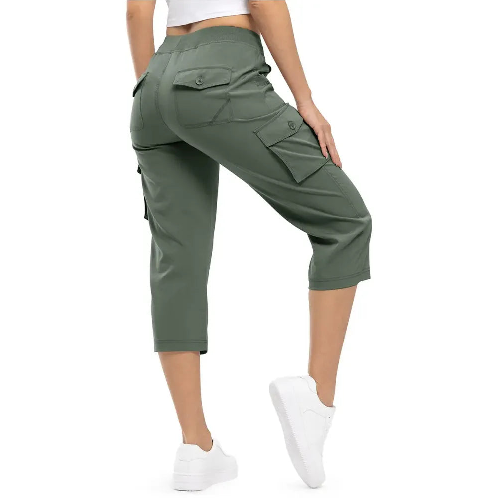 Women's Lightweight Capris Hiking Pants 6 Pockets