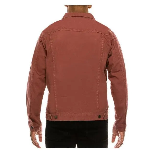 Essential Colored Denim Jacket - Classic Fit Long Sleeve Buttoned Pockets 100% Cotton Menswear Tops