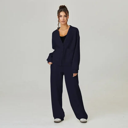 Women's Slouchy Solid Color Soft Two Piece Set
