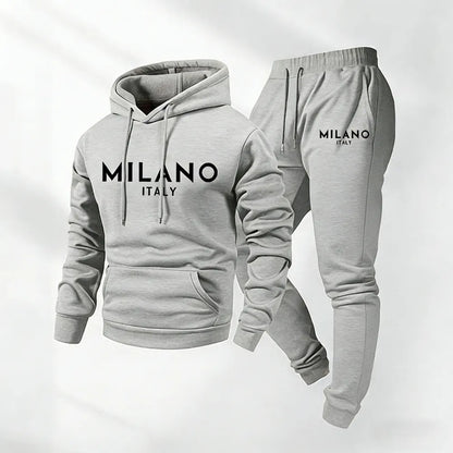 Men's Milano Printed Hoodie and Drawstring Sweatpants Set