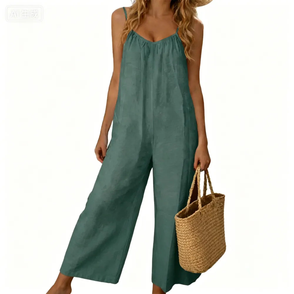 Women's Chic Basic Strappy Backless Spaghetti Strap Overalls