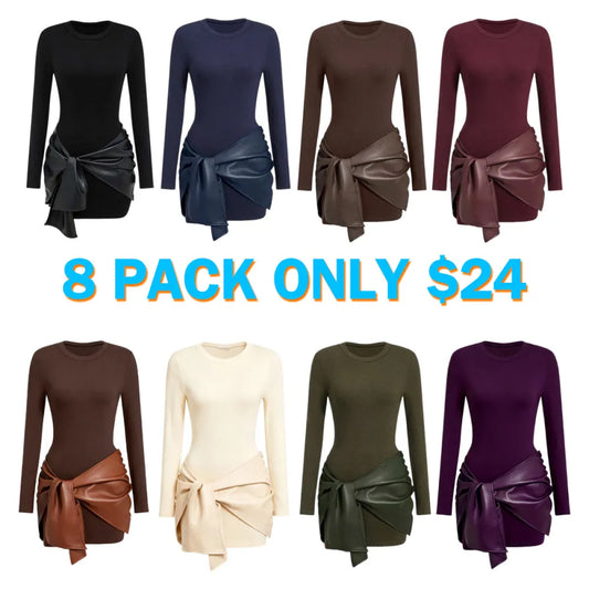 Women's Patchwork Knot Side Dress