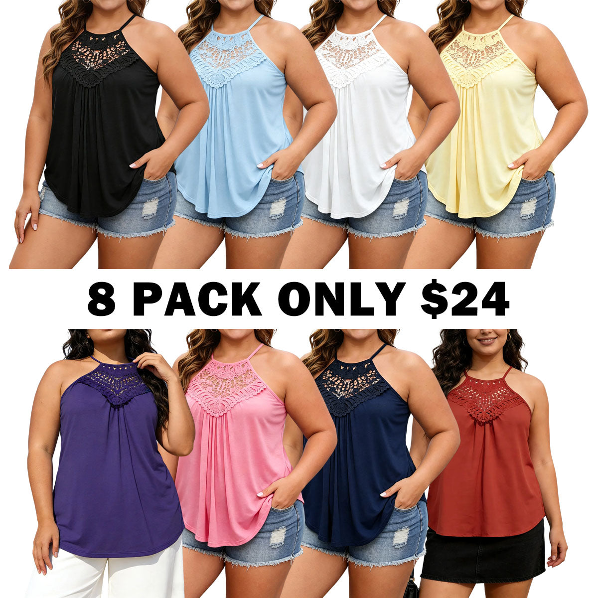 Plus Size Ruched Halter Top