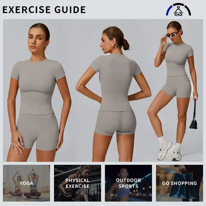 2-Piece Boat Neck Open-Back Workout Set