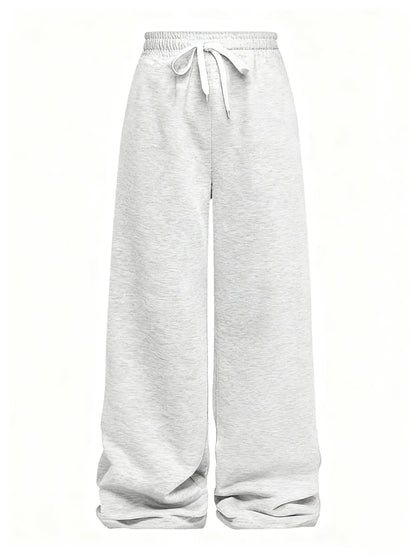 Solid Color Drawstring Pants
