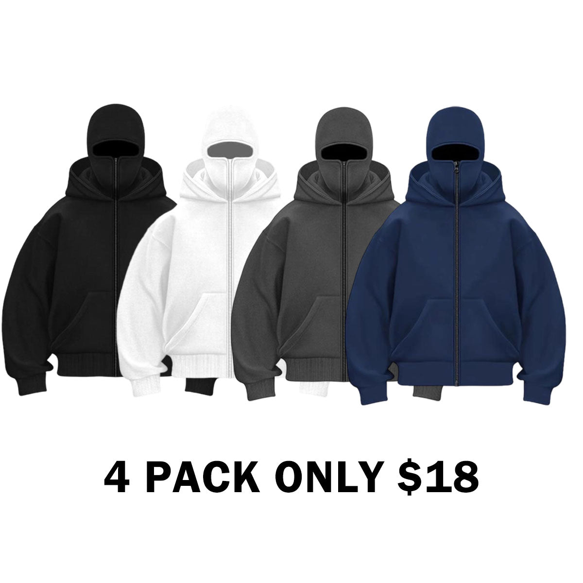 Zip Up Double Layer Hoodie